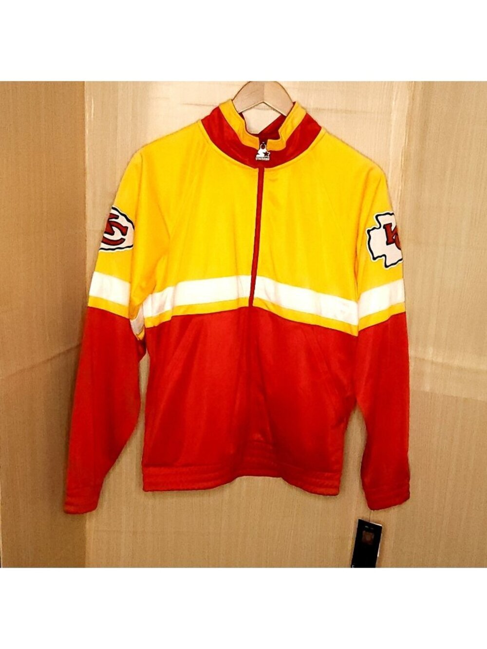Starter Kansas City Chiefs New Red Gold Full Zip Track Jacket Medium